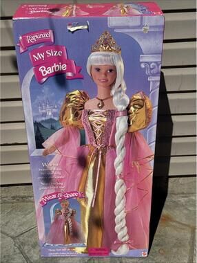 Vintage 3 Foot Tall My Size Barbie Rapunzel Doll 1997 Mattel Never Removed New